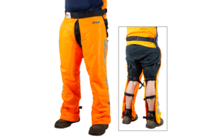 GA Fluro Orange Chainsaw Chaps Large